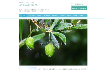 ケアリングジャパンの公式サイト画面